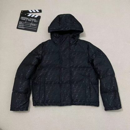  FENDI Black FF nylon down jacket 2024 winter #3396 - Image 3