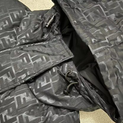  FENDI Black FF nylon down jacket 2024 winter #3396 - Image 7