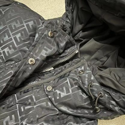  FENDI Black FF nylon down jacket 2024 winter #3396 - Image 10