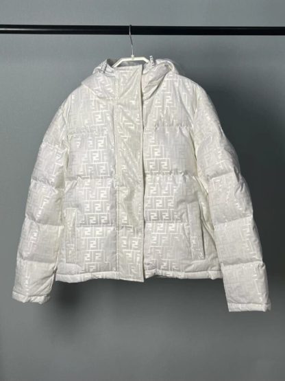  FENDI White tech fabric down jacket 2024 Winter #3394 - Image 14