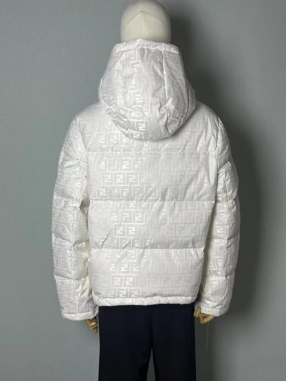 FENDI White tech fabric down jacket 2024 Winter #3394 - Image 15