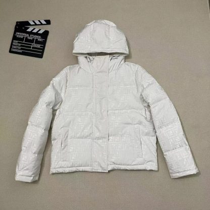  FENDI White tech fabric down jacket 2024 Winter #3394 - Image 4