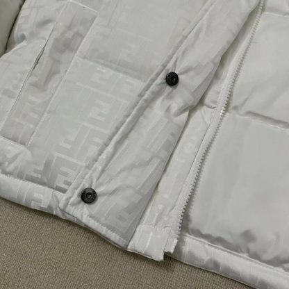  FENDI White tech fabric down jacket 2024 Winter #3394 - Image 5