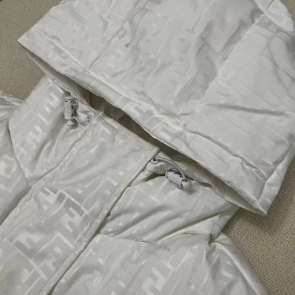  FENDI White tech fabric down jacket 2024 Winter #3394 - Image 2