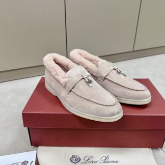 Loro Piana 2024 Summer Charms Walk Loafers Light Pink #3661