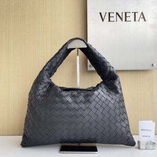 Replica Bottega Veneta Small Hop Black Shoulder Bag Calf Leather #3697