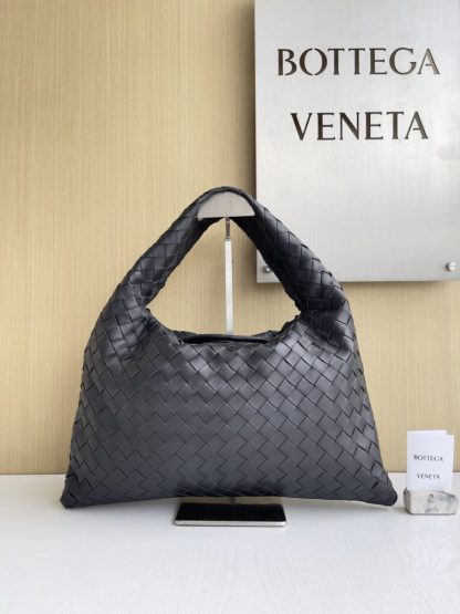 Replica Bottega Veneta Small Hop Black Shoulder Bag Calf Leather #3697