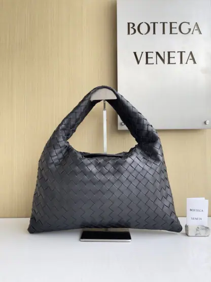 Replica Bottega Veneta Small Hop Black Shoulder Bag Calf Leather #3697