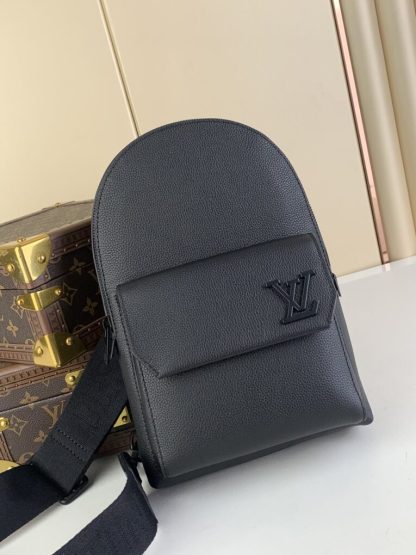 Replica Louis Vuitton Pilot Slingbag M23736 Encre Men's Bag Black #3616
