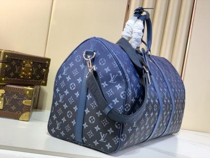 Louis Vuitton Keepall Bandoulière 55 M11558 Blue #3590 - Image 7
