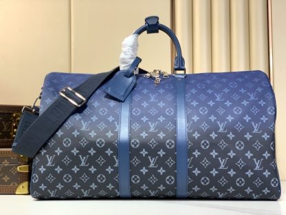 Replica Louis Vuitton Keepall Bandoulière 55 M11558 Blue #3590