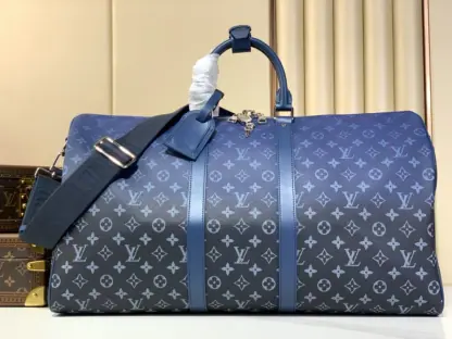 Replica Louis Vuitton Keepall Bandoulière 55 M11558 Blue #3590