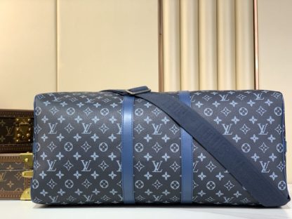  Louis Vuitton Keepall Bandoulière 55 M11558 Blue #3590 - Image 9