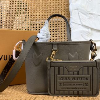 Replica Louis Vuitton Reversible Neverfull Bandoulière Inside Out BB M12109 Dark Fango VIP quality #3614