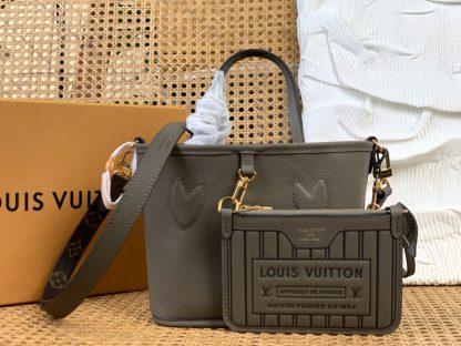 Replica Louis Vuitton Reversible Neverfull Bandoulière Inside Out BB M12109 Dark Fango VIP quality #3614