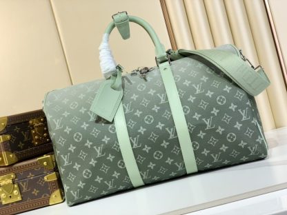  Louis Vuitton Keepall Bandoulière 45 Green Monogram M11718 #3612 - Image 10