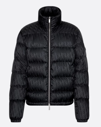 Replica Dior Oblique Down Jacket Black Technical Jacquard For Men #3603