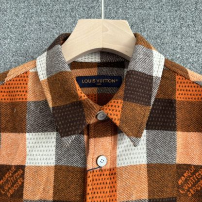  Louis Vuitton Button-Down Long-Sleeved Flannel Shirt 1AFXSJ #3604 - Image 10