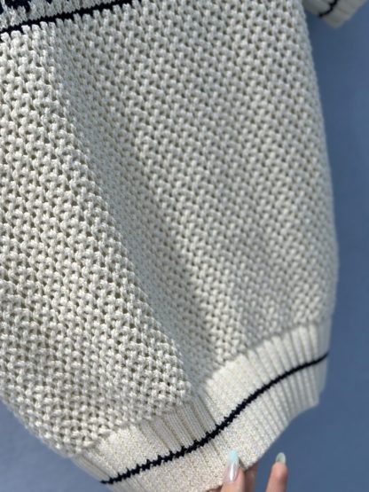  Dior Short-Sleeved Sweater For Women Ecru Wool and Cashmere Knit #3723 - Image 6