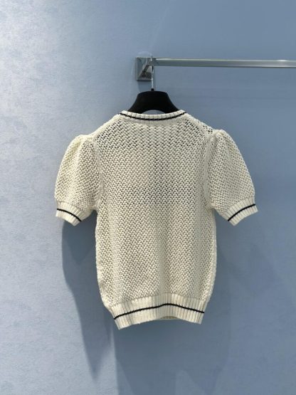  Dior Short-Sleeved Sweater For Women Ecru Wool and Cashmere Knit #3723 - Image 9