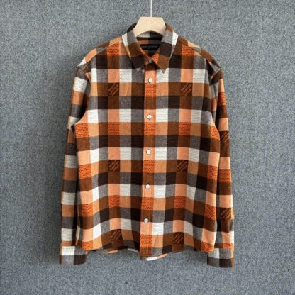  Louis Vuitton Button-Down Long-Sleeved Flannel Shirt 1AFXSJ #3604 - Image 3