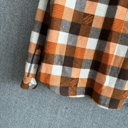  Louis Vuitton Button-Down Long-Sleeved Flannel Shirt 1AFXSJ #3604 - Image 5