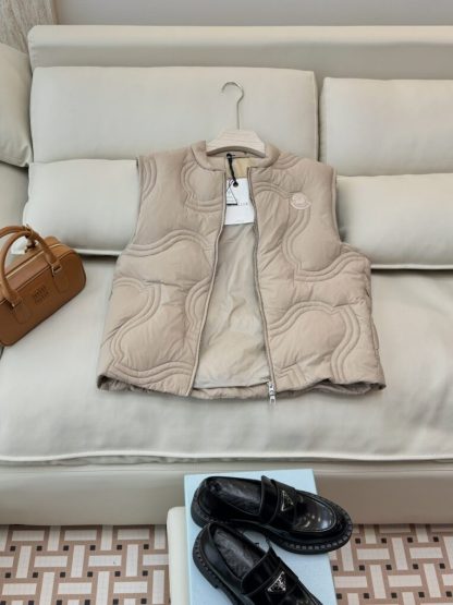  Moncler Women's DRUZY DOWN GILET Beige 2024 #3744 - Image 4