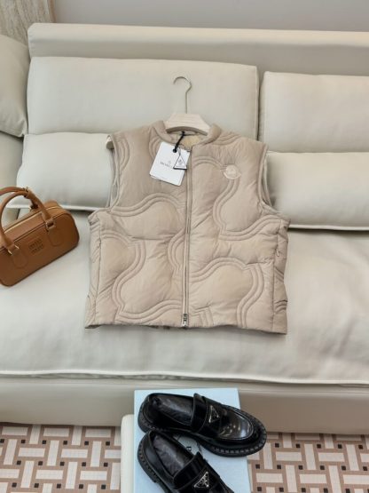 Replica Moncler Women's DRUZY DOWN GILET Beige 2024 #3744