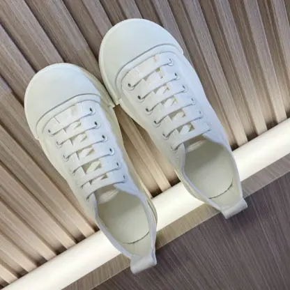  Bottega Veneta Vulcan Platform Sneaker Women's Canvas lace-up platform sneaker #3696 - Image 9