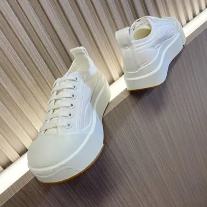  Bottega Veneta Vulcan Platform Sneaker Women's Canvas lace-up platform sneaker #3696 - Image 4