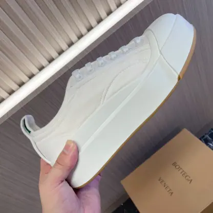  Bottega Veneta Vulcan Platform Sneaker Women's Canvas lace-up platform sneaker #3696 - Image 3