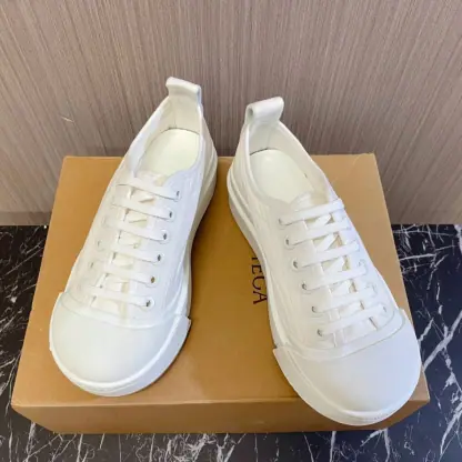 Replica Bottega Veneta Vulcan Platform Sneaker Women's Canvas lace-up platform sneaker #3696