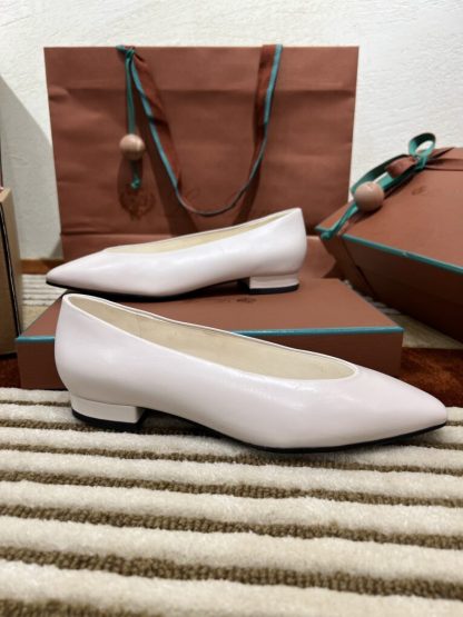 Loro Piana 2024 Rebecca Ballerinas Calfskin Women's Loafer White Highend Quality #3626 - Image 5