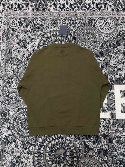  Louis Vuitton Men's Cotton Signature Crewneck Olive 1AFJHB #3607 - Image 5