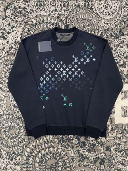  Louis Vuitton Men's Embroidered Cotton Sweatshirt Midnight Blue 1AFVBC #3608 - Image 3