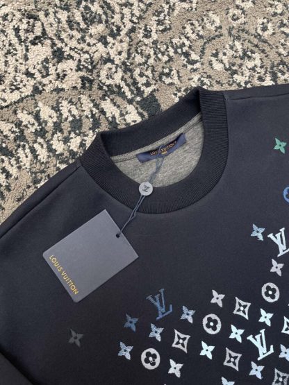  Louis Vuitton Men's Embroidered Cotton Sweatshirt Midnight Blue 1AFVBC #3608 - Image 6