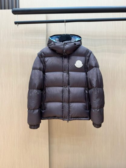  Moncler Men's CYCLONE 2-IN-1 DOWN JACKET DARK BROWN 2024 #3747 - Image 5