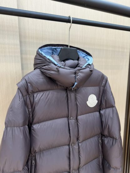  Moncler Men's CYCLONE 2-IN-1 DOWN JACKET DARK BROWN 2024 #3747 - Image 7