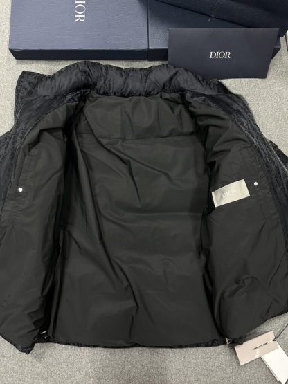  Dior Oblique Down Jacket Black Technical Jacquard For Men #3603 - Image 5