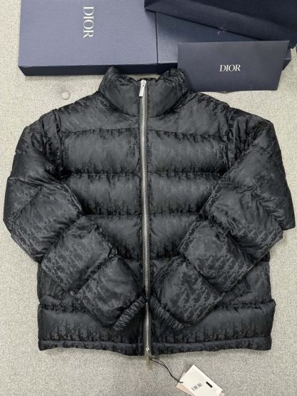  Dior Oblique Down Jacket Black Technical Jacquard For Men #3603 - Image 6
