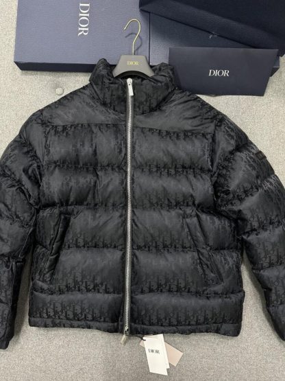  Dior Oblique Down Jacket Black Technical Jacquard For Men #3603 - Image 7