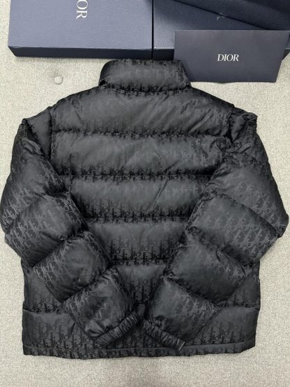 Dior Oblique Down Jacket Black Technical Jacquard For Men #3603 - Image 9
