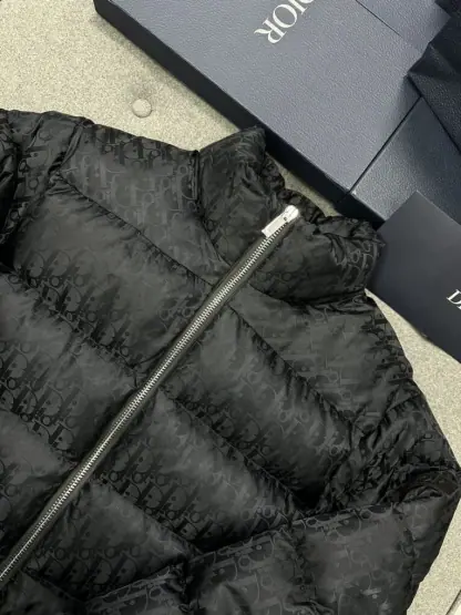  Dior Oblique Down Jacket Black Technical Jacquard For Men #3603 - Image 2