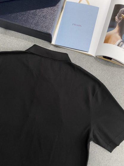 Prada Piqué polo shirt  with Re-Nylon details Zipper For Men #3599 - Image 11