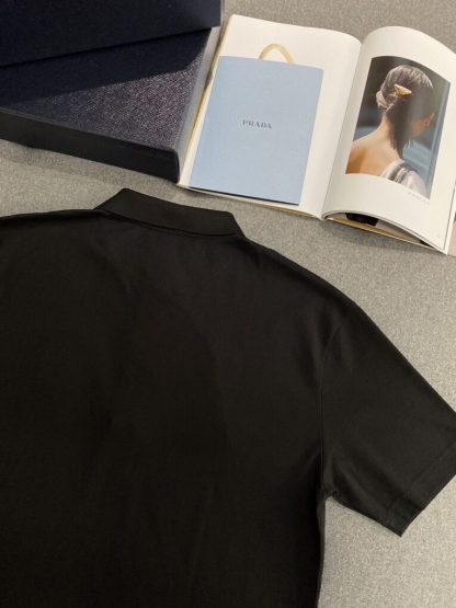 Prada Piqué polo shirt  with Re-Nylon details Zipper For Men #3599 - Image 15