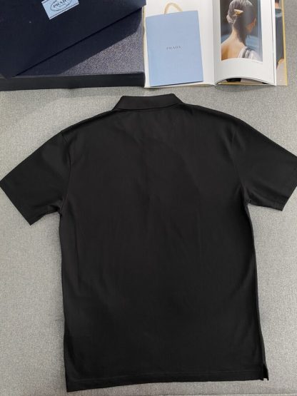 Prada Piqué polo shirt  with Re-Nylon details Zipper For Men #3599 - Image 17