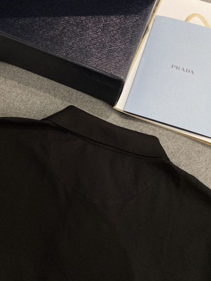 Prada Piqué polo shirt  with Re-Nylon details Zipper For Men #3599 - Image 3