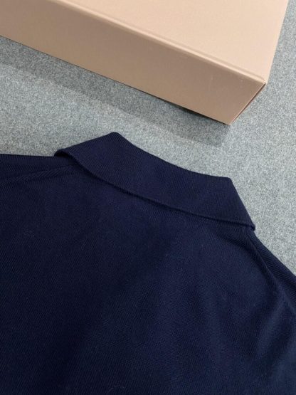  Miu Miu Wool knit polo shirt Navy Blue For Women #3602 - Image 6