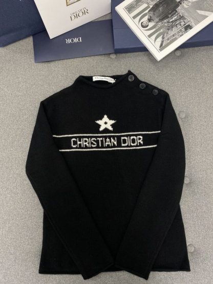  Dior Black Cashmere Knit Sweater with Buttons For Women #3601 - Image 8