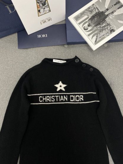  Dior Black Cashmere Knit Sweater with Buttons For Women #3601 - Image 9
